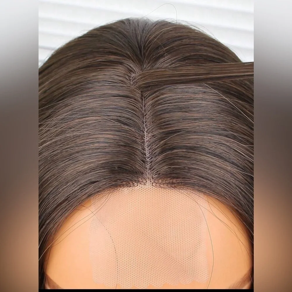 4 x 2 Front lace Closure Wavy Brown Wig  26 Inch